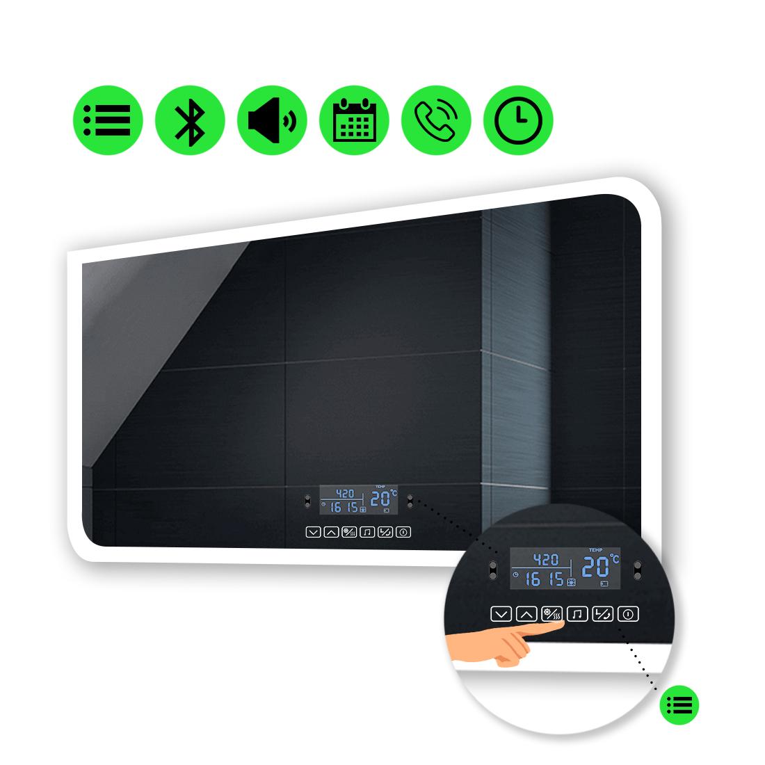 LED-зеркало 120x80 см с Smart-блоком Kruka (Krukag214)