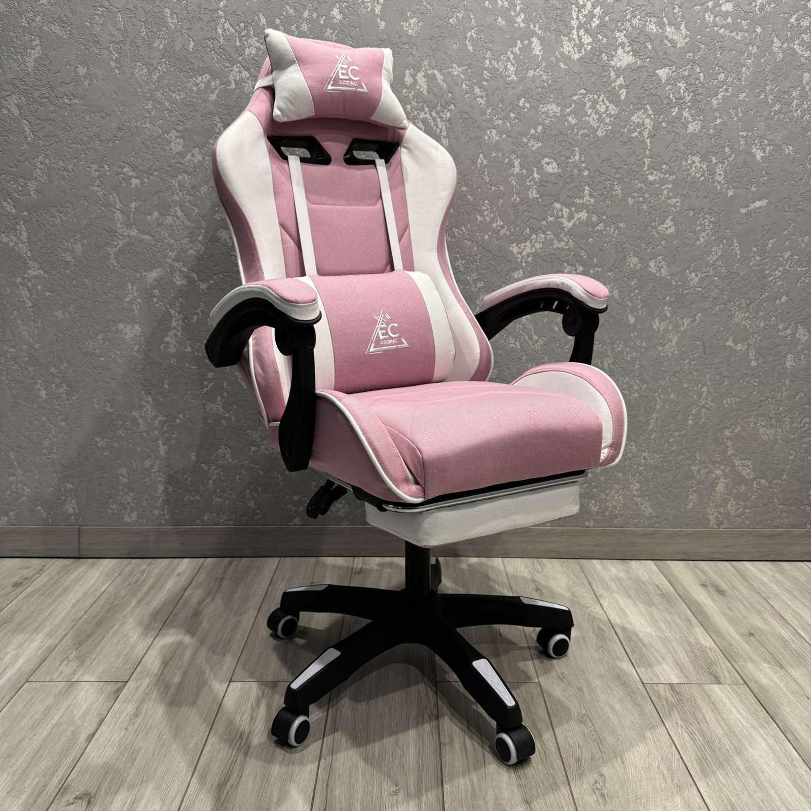 Кресло компьютерное тканевое EC Gaming K40 Розово-белый - фото 11