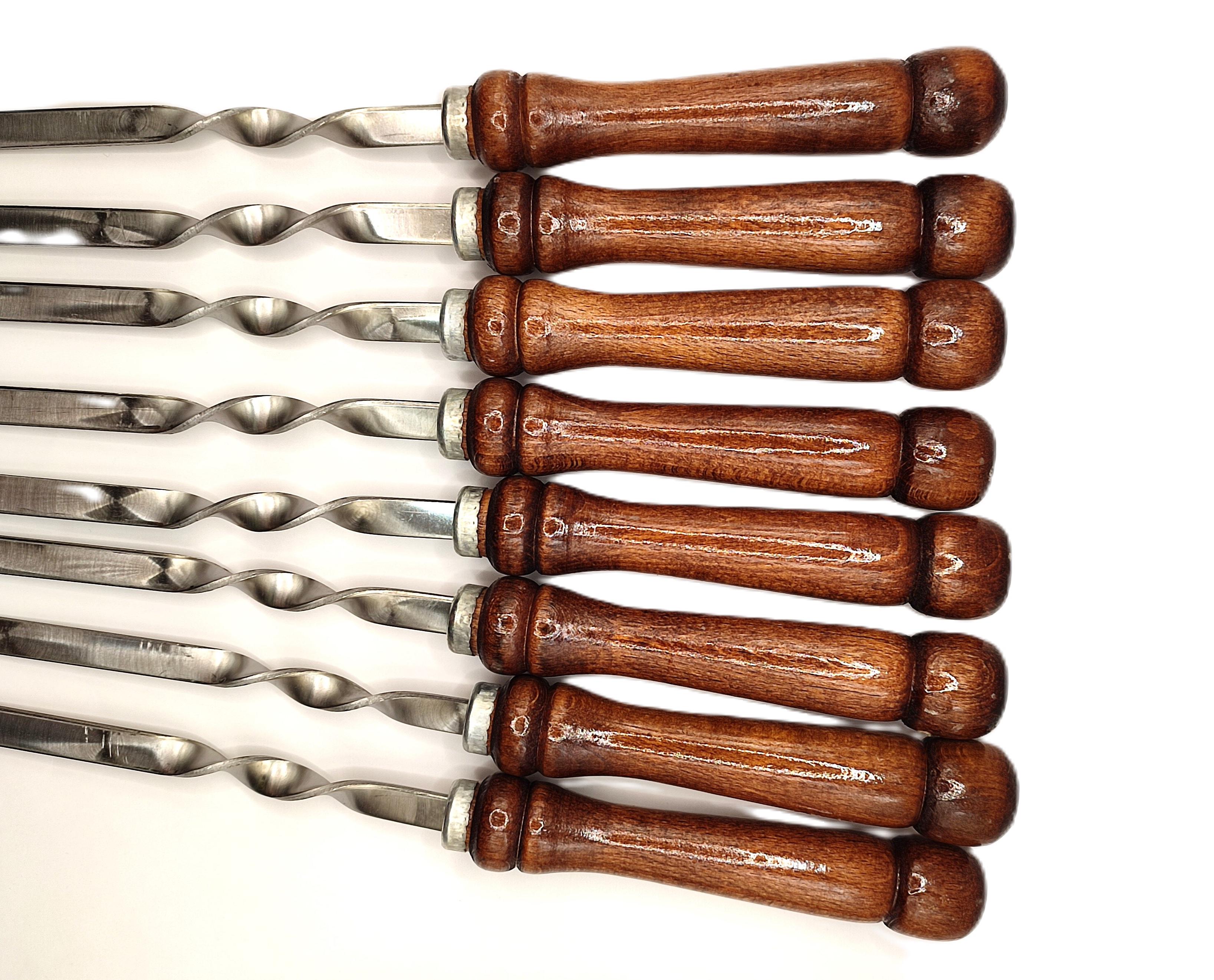 Набор шампуров с лакированной деревянной ручкой 8 шт. 750х3х12 мм (735) - фото 3 Набор шампуров с лакированной деревянной ручкой 8 шт. 750х3х12 мм (735) - фото 3