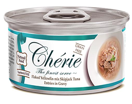Корм вологий для кішок Cherie Signature Gravy Mix Tuna жовтоперий та дикий тунець в соусі 80 г (CHS14301)