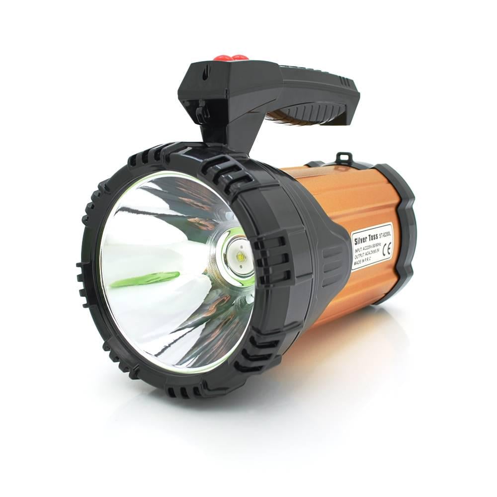 Ліхтар пошуковий Silver Toss ST-8200L 1LED T6 25W 3 режими 7200mah IP40 СЗУ 220х130х170 мм Black/Gold (32719) Ліхтар пошуковий Silver Toss ST-8200L 1LED T6 25W 3 режими 7200mah IP40 СЗУ 220х130х170 мм Black/Gold (32719)