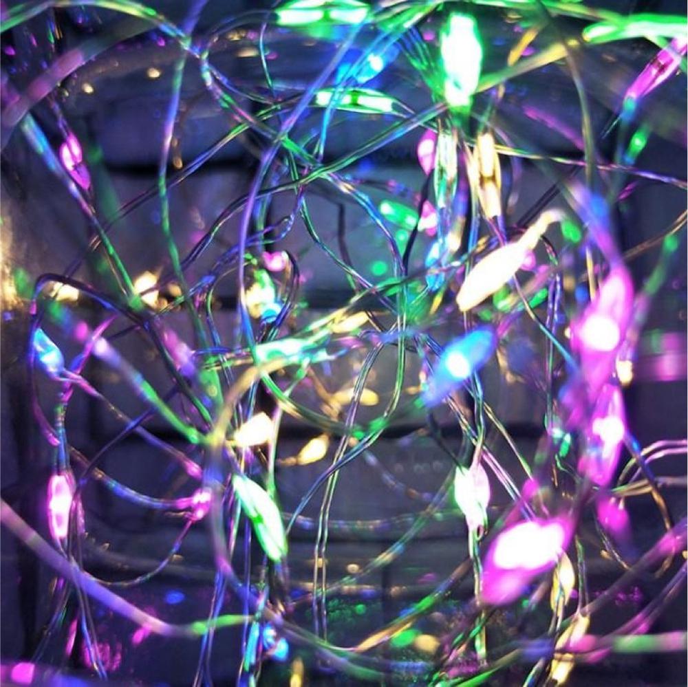 Гирлянда светодиодная Роса на батарейках 3 м статический режим 30 LED IP44 Мультиколор - фото 8