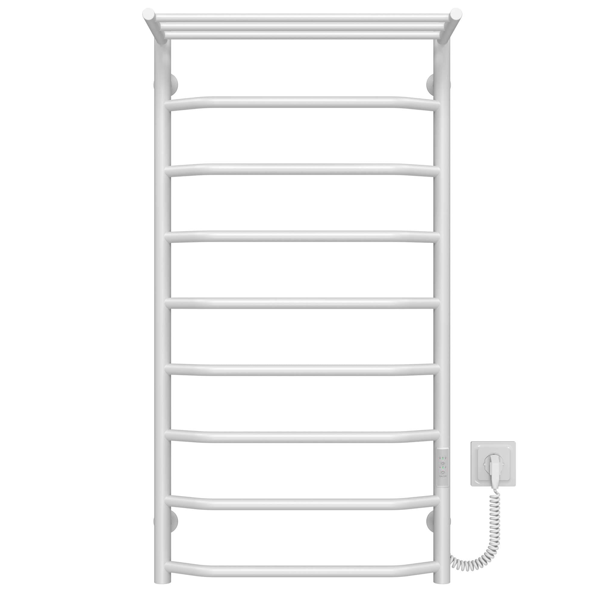 Рушникосушарка електрична з полицею Deffi Трапеція П9 WD03 праве підключення нержавіюча сталь 500х1000 мм Білий (C.TP.100.50.9.E.W.R.3)