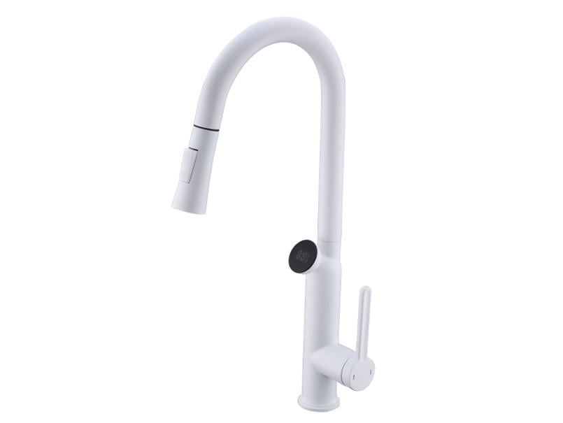 Смеситель для мойки вытяжная воронка AIM DG16057-S Frosted white Смеситель для мойки вытяжная воронка AIM DG16057-S Frosted white