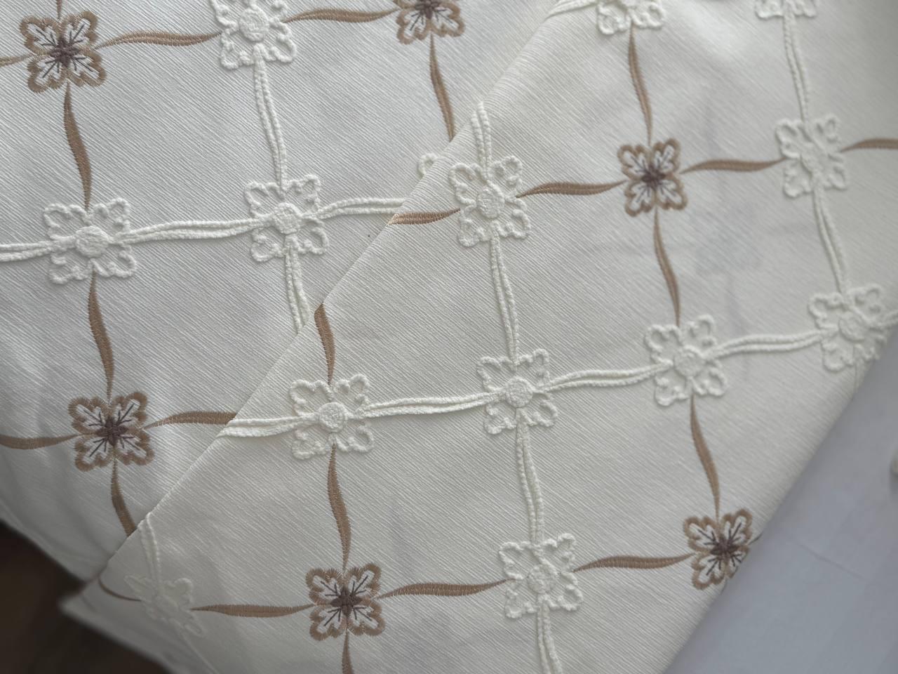 Покривало Бароко №1 бавовна 120х250 см Молочний (55677-1-120x250cm) - фото 2 Покривало Бароко №1 бавовна 120х250 см Молочний (55677-1-120x250cm) - фото 2