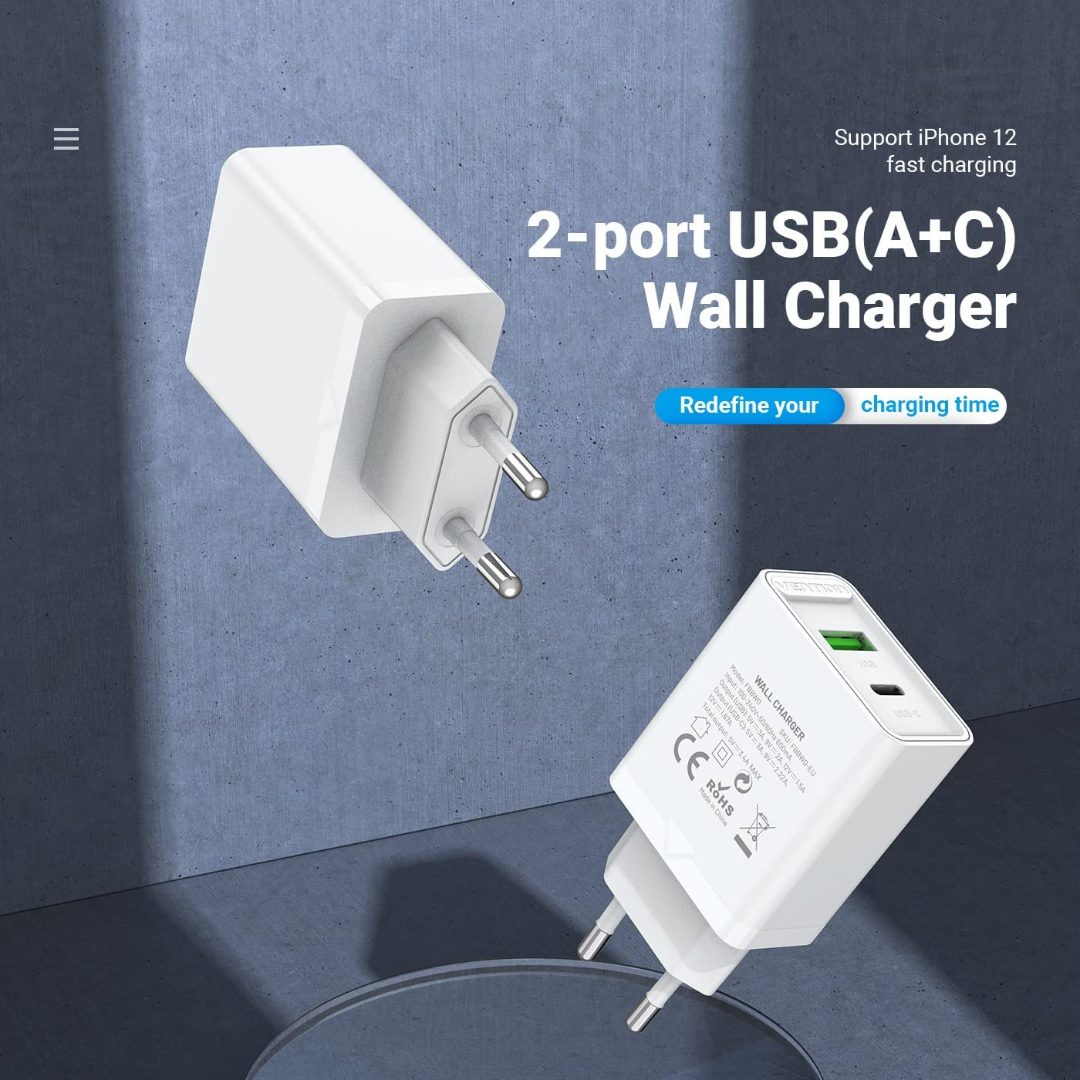 Пристрій зарядний Vention USB Type-C/QC 4,0 18-20 W White (FBBW0-EU) - фото 6