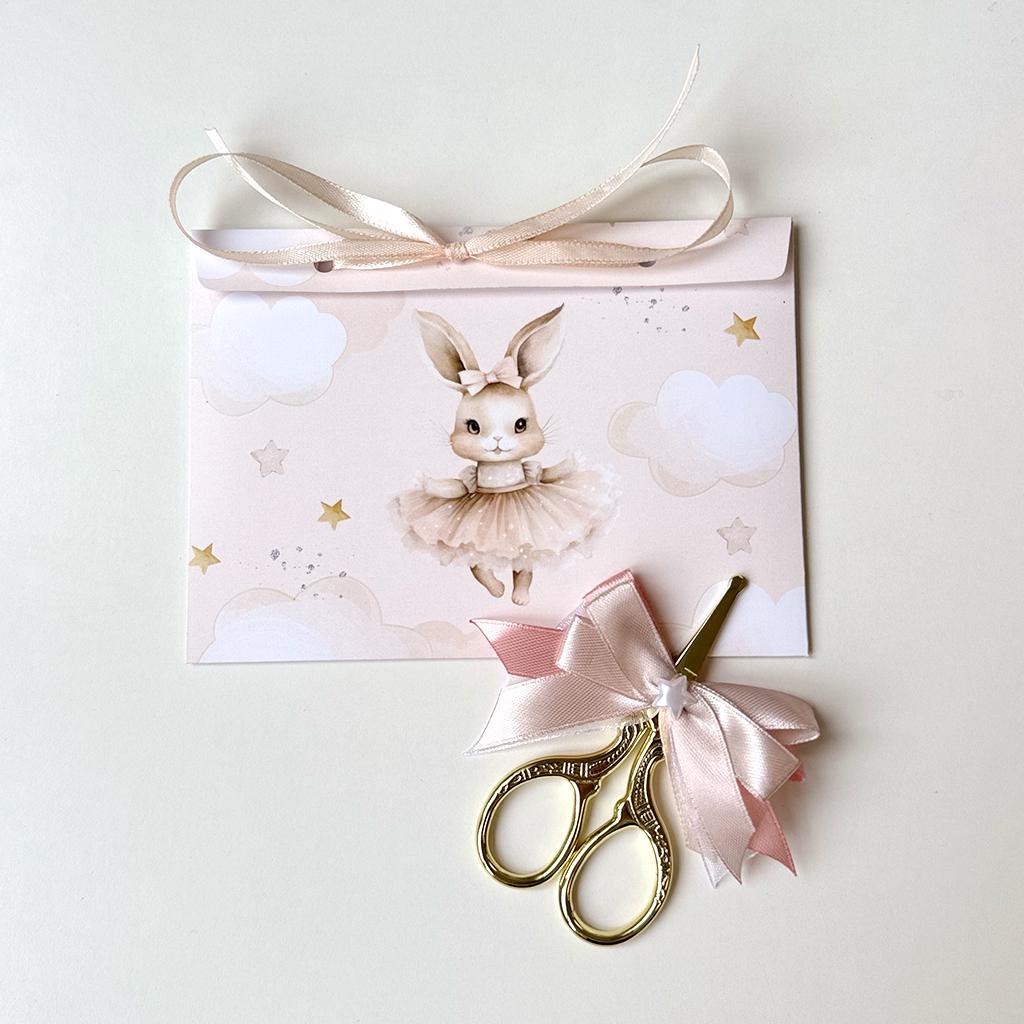 Конверт та ножиці для першого локона Зайчик Бежевий - фото 2