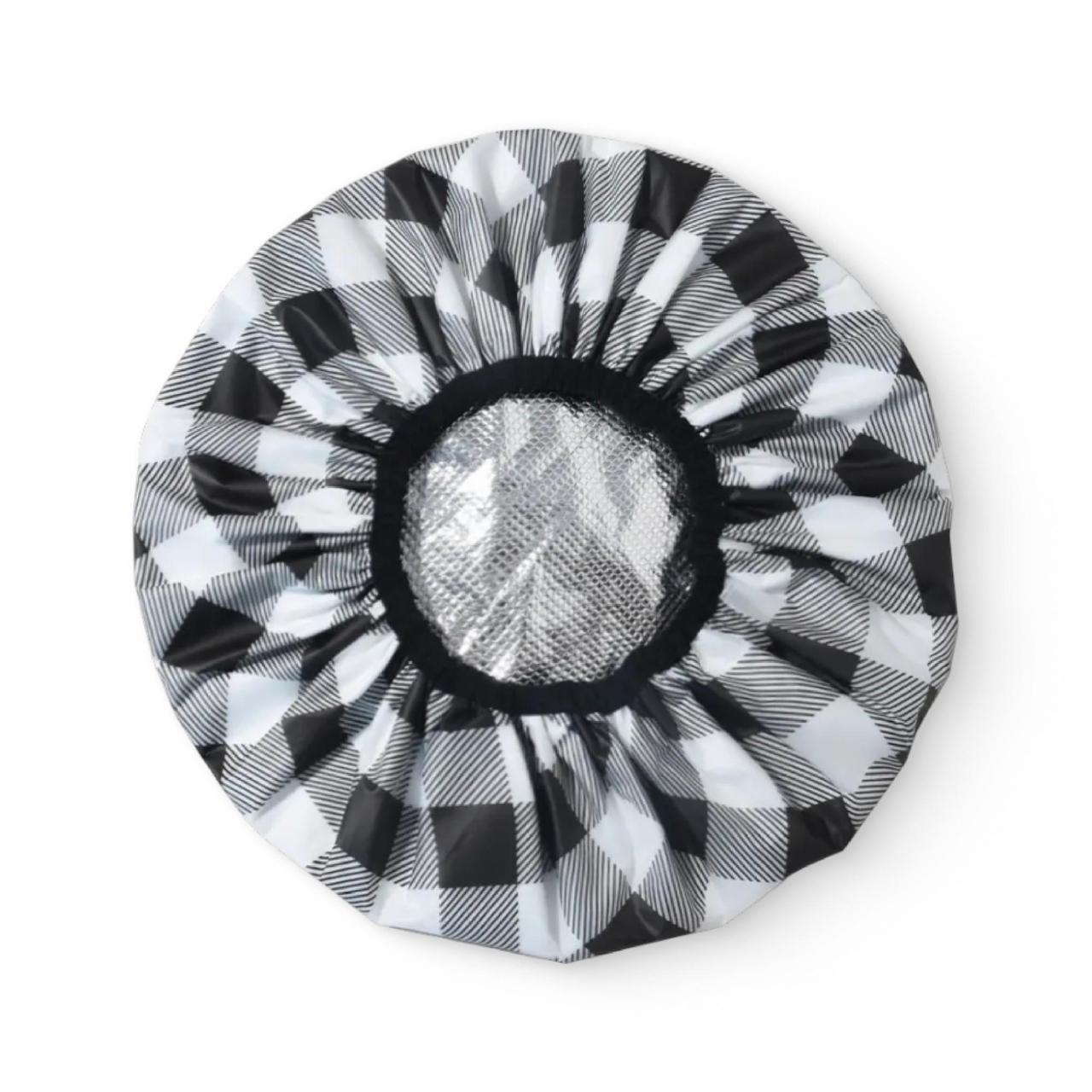Термо-шапочка для ухода за волосами Клетка Черно-белый (2767546371)