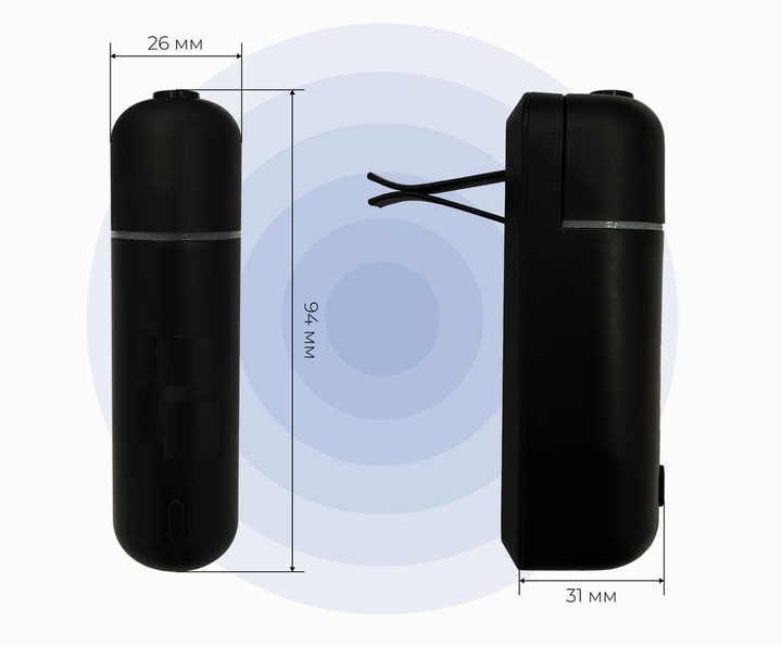 Дифузор електронний Ultrasonic для Авто з 6 ароматизаторами Чорний (19350087) - фото 4