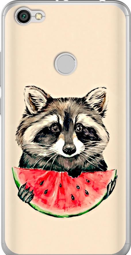 Чехол на Xiaomi Redmi Note 5A Prime Енотик с арбузом (4605u-1063-42517)