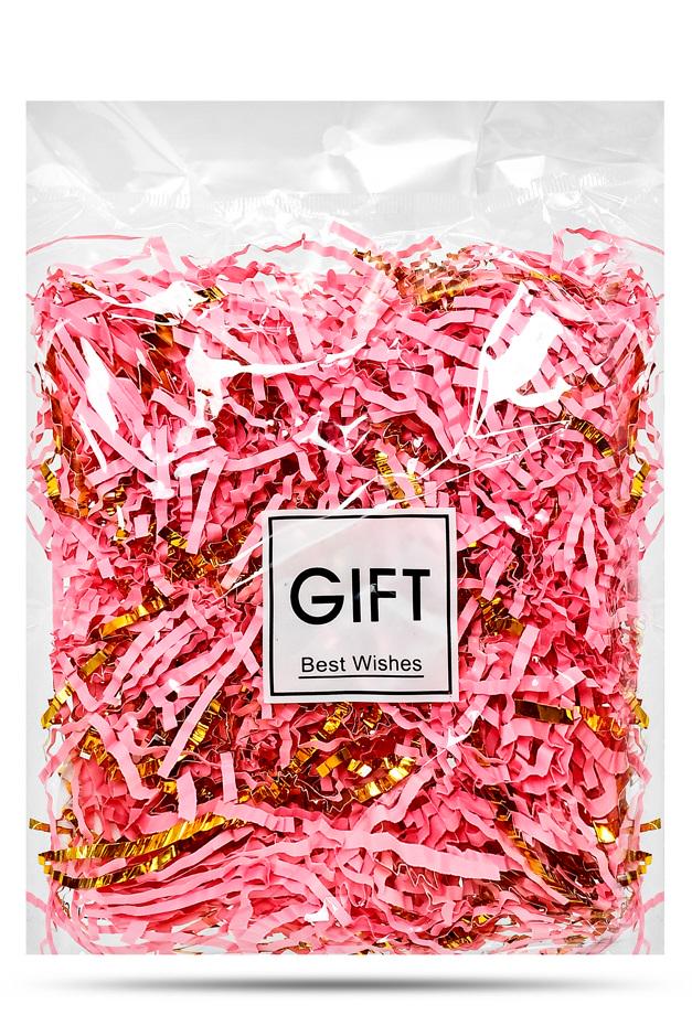 Декоративный бумажный наполнитель для подарочных коробок 30 г Pink/Gold (22091878)