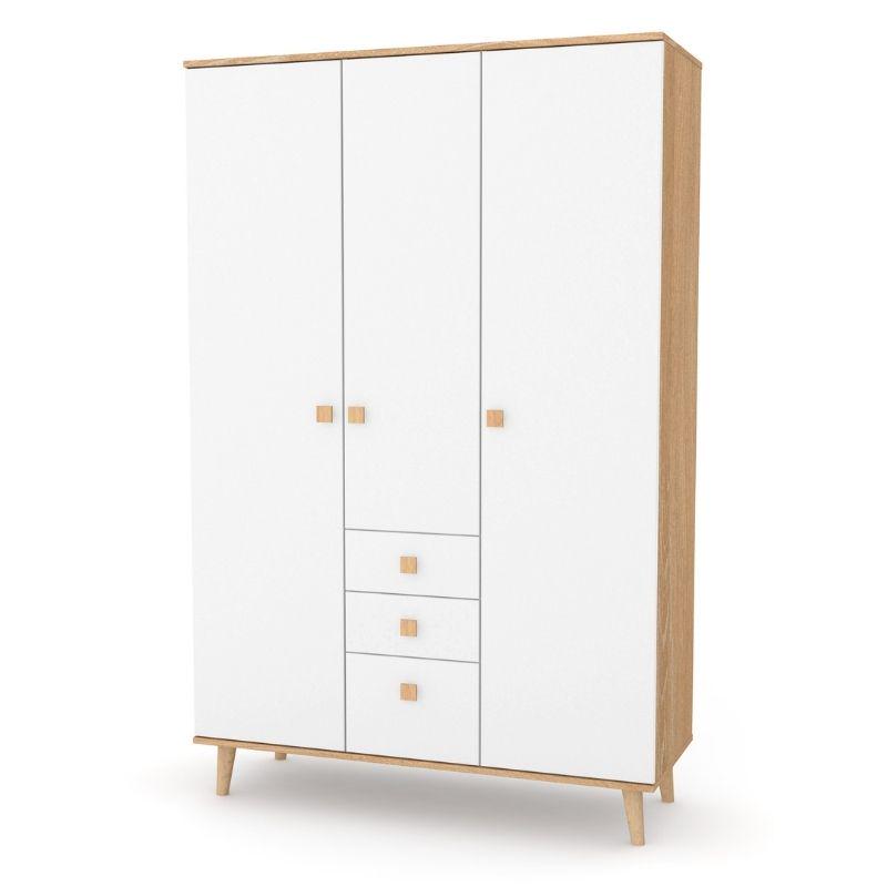 Шкаф распашной Верес Нью-Йорк 1200 из ДСП и МДФ Бук/Белый (38.38.2.15)