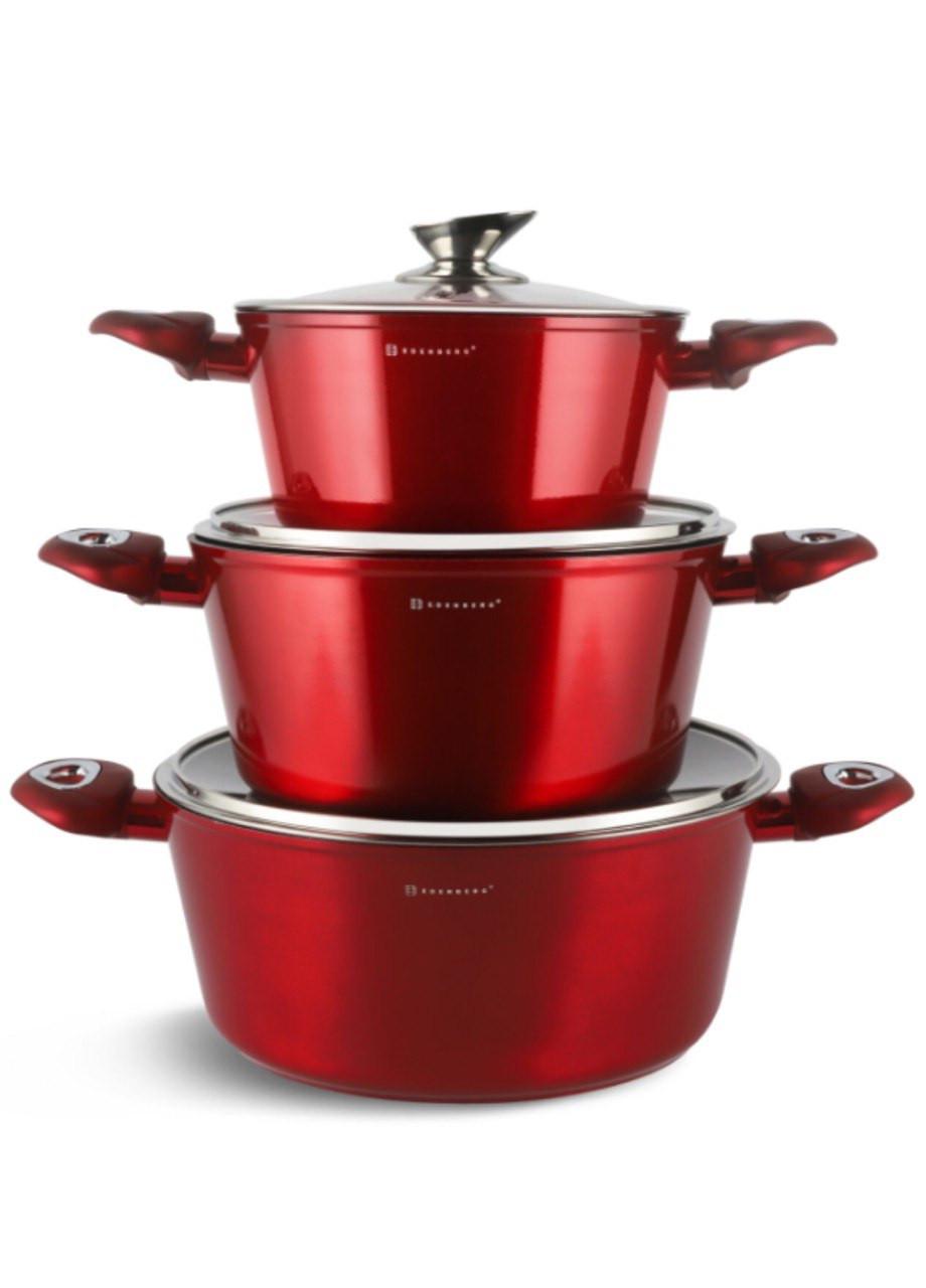 Набір каструль Edenberg EB-7421 литий алюміній/мармурове антипригарне покриття/індукційне дно 8 пр. Бордовий (ML-05380) - фото 2 Набір каструль Edenberg EB-7421 литий алюміній/мармурове антипригарне покриття/індукційне дно 8 пр. Бордовий (ML-05380) - фото 2