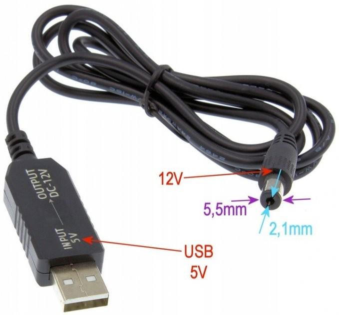 Кабель USB-DC для роутера с преобразователем напряжения 5-12 V 1 м (30402) - фото 4