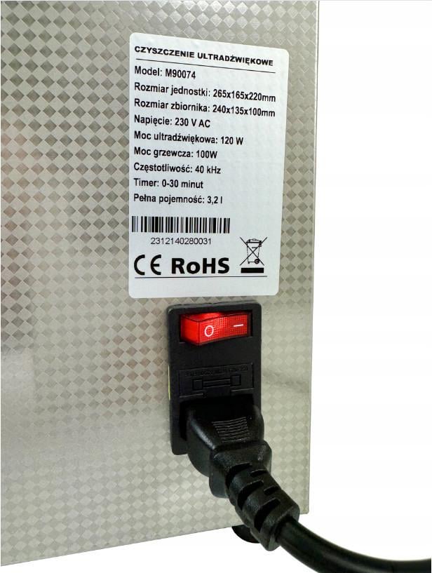 Ультразвуковая промышленная мойка Mar-Pol M90074 3,2 л 120 Вт 40 кГц (24213328) - фото 8