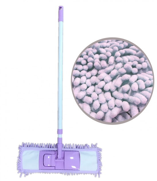 Швабра для підлоги LAVENDER Дім на всі 100 з металевою телескопічною ручкою та насадкою з мікрофібри шеніл (26820352) - фото 2