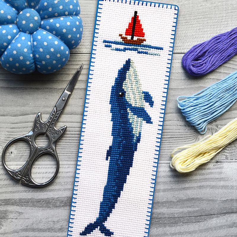 Набор для вышивки закладки Синий кит (850)