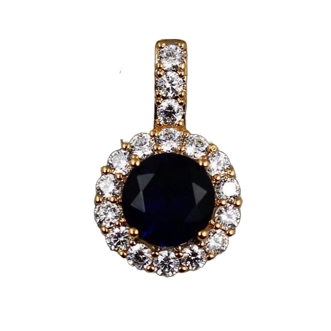 Кулон Xuping Jewelry круглый синий камень в ободке из фианитов 2,3 см Золотистый (2629124678) Кулон Xuping Jewelry круглый синий камень в ободке из фианитов 2,3 см Золотистый (2629124678)