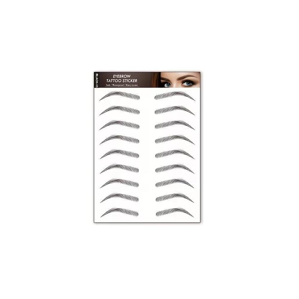 Временные переводные тату наклейки для бровей Сет 13 14,8x21 см Черный (3000004179)