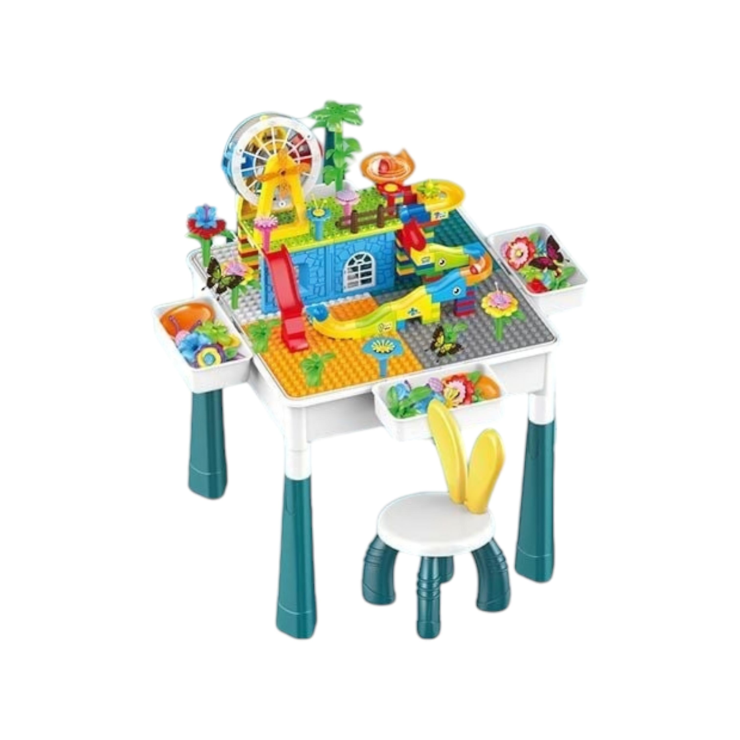 Набір ігровий HX 839-85 B багатофункціональний столик з конструктором/стільчиком і колесом огляду (28536200) Набір ігровий HX 839-85 B багатофункціональний столик з конструктором/стільчиком і колесом огляду (28536200)