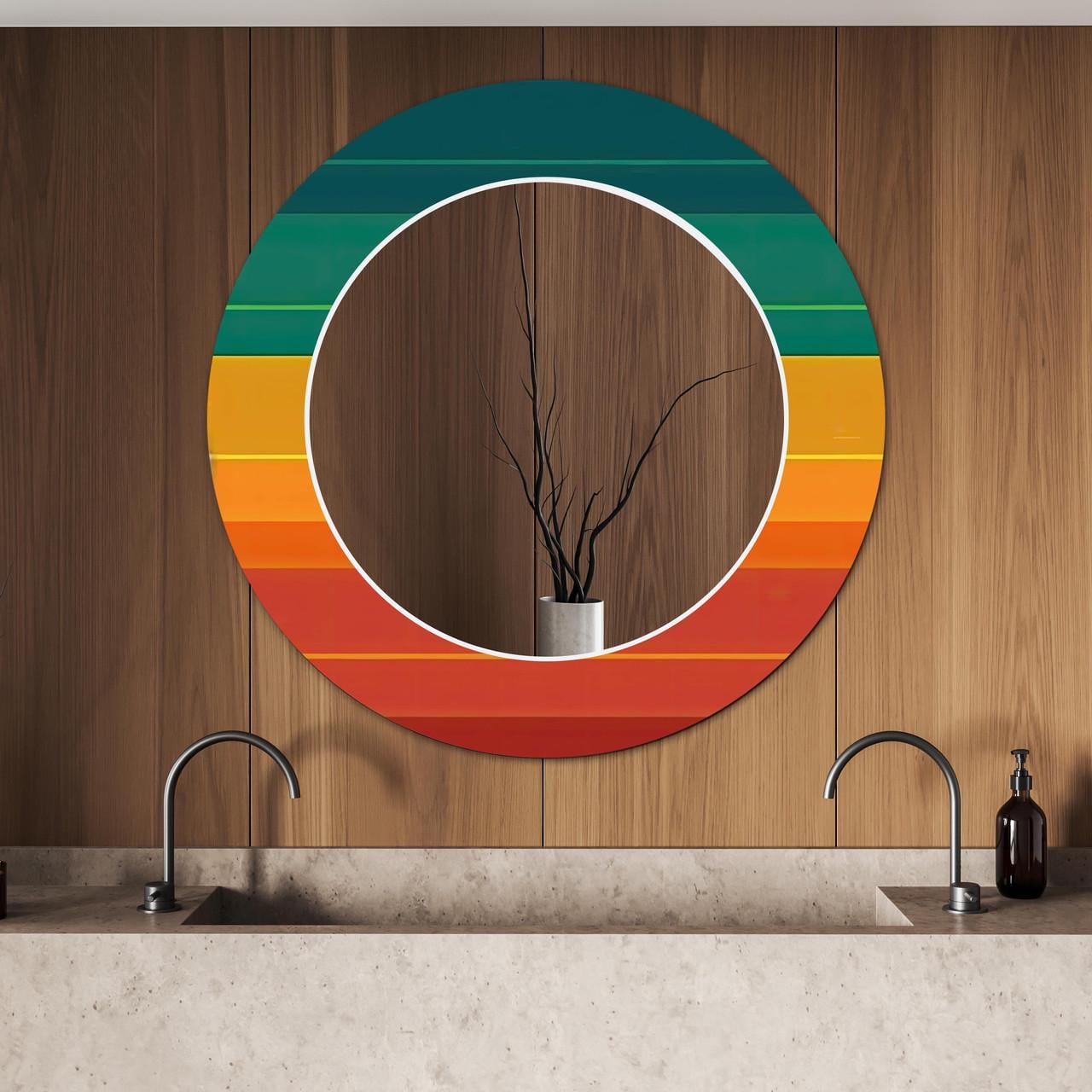 Зеркало на стену NovellaPrint с рисунком узора круглое 60 см (2014.2)