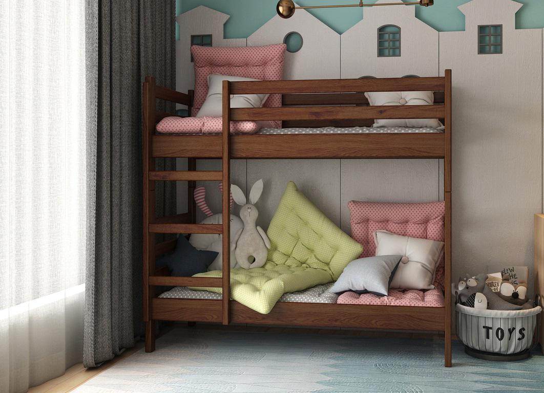 Кровать двухъярусная STEMMA Твинс из натурального дерева сосна 90х200 см Махонь (51947)