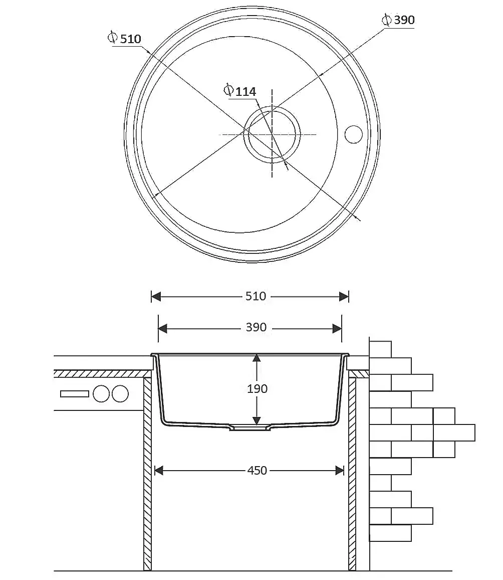 Гранитная мойка Fabiano Arc 51 Titanium - фото 2