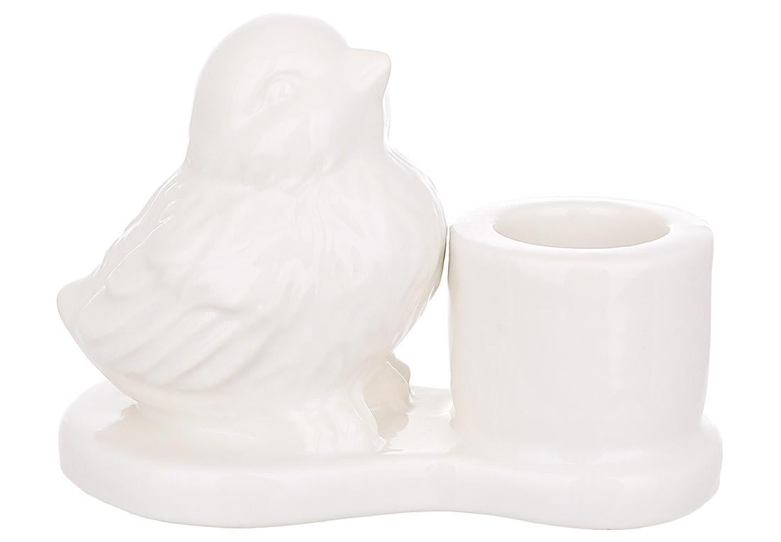 Подсвечник фарфоровый BonaDi Птичка свеча d 2,2 см 8,7x5x6,5 см Белый (727-732)