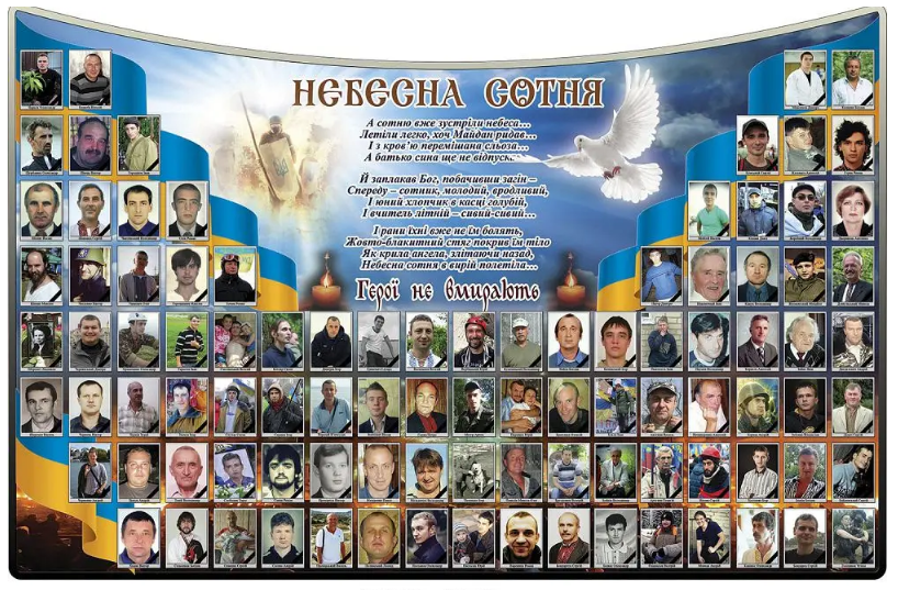 Стенд памяти героев "Небесна сотня" с фотографиями (д-4189)
