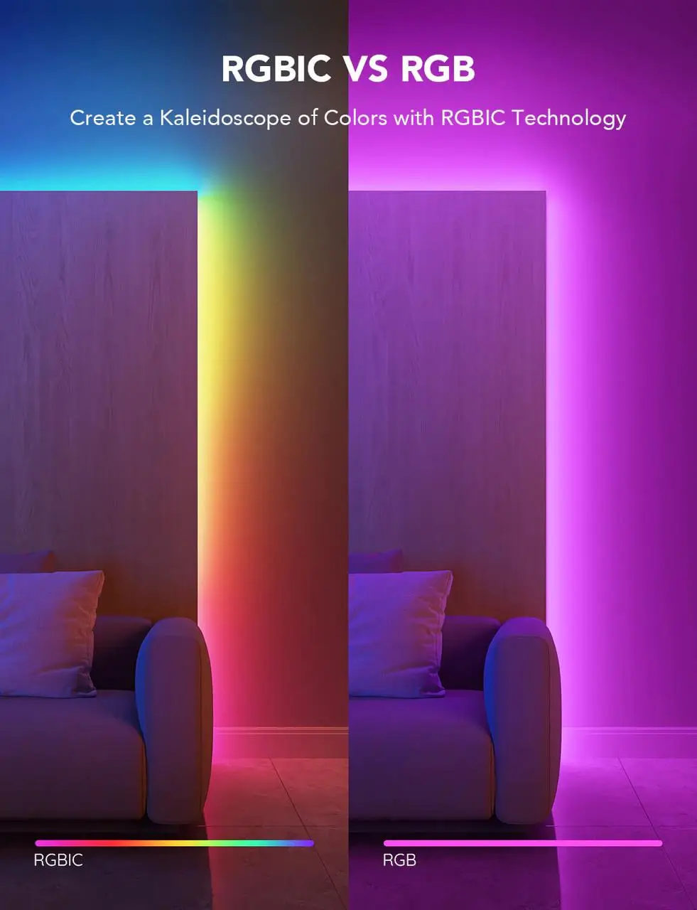 Розумна світлодіодна стрічка Govee NEON RGBIC LED Wi-Fi/Bluetooth 3 м - фото 7