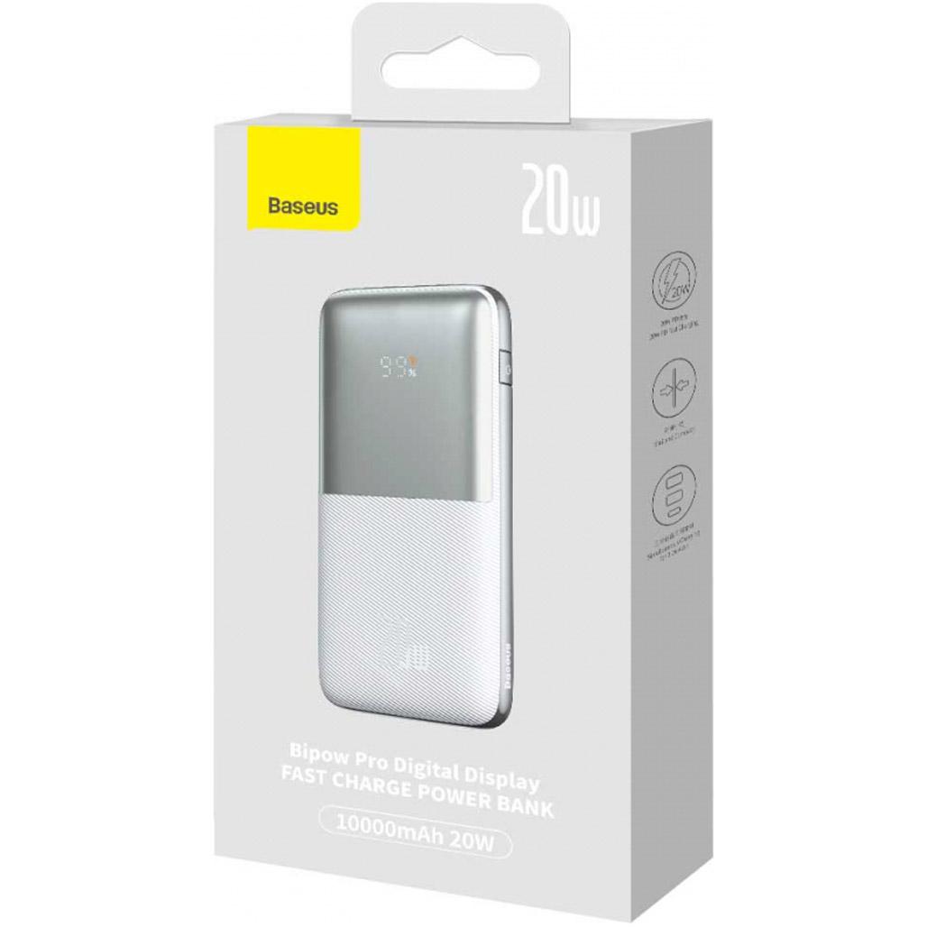 Внешний аккумулятор Baseus Bipow Pro Digital Display 10000mAh PD 20W White (PPBD040102) - фото 8