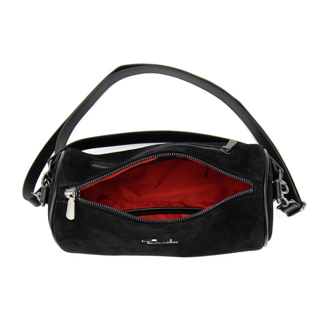 Сумка-кроссбоді жіноча замшева у формі бочонка Tavinchi CH-0777A-Y Чорний (2656558885) - фото 2