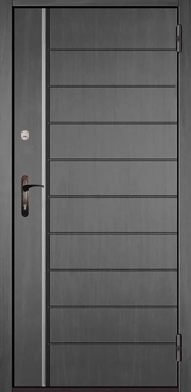 Двері вхідні праві MSM Вулкан 2 замки метал 1,2 мм МДФ Сірий