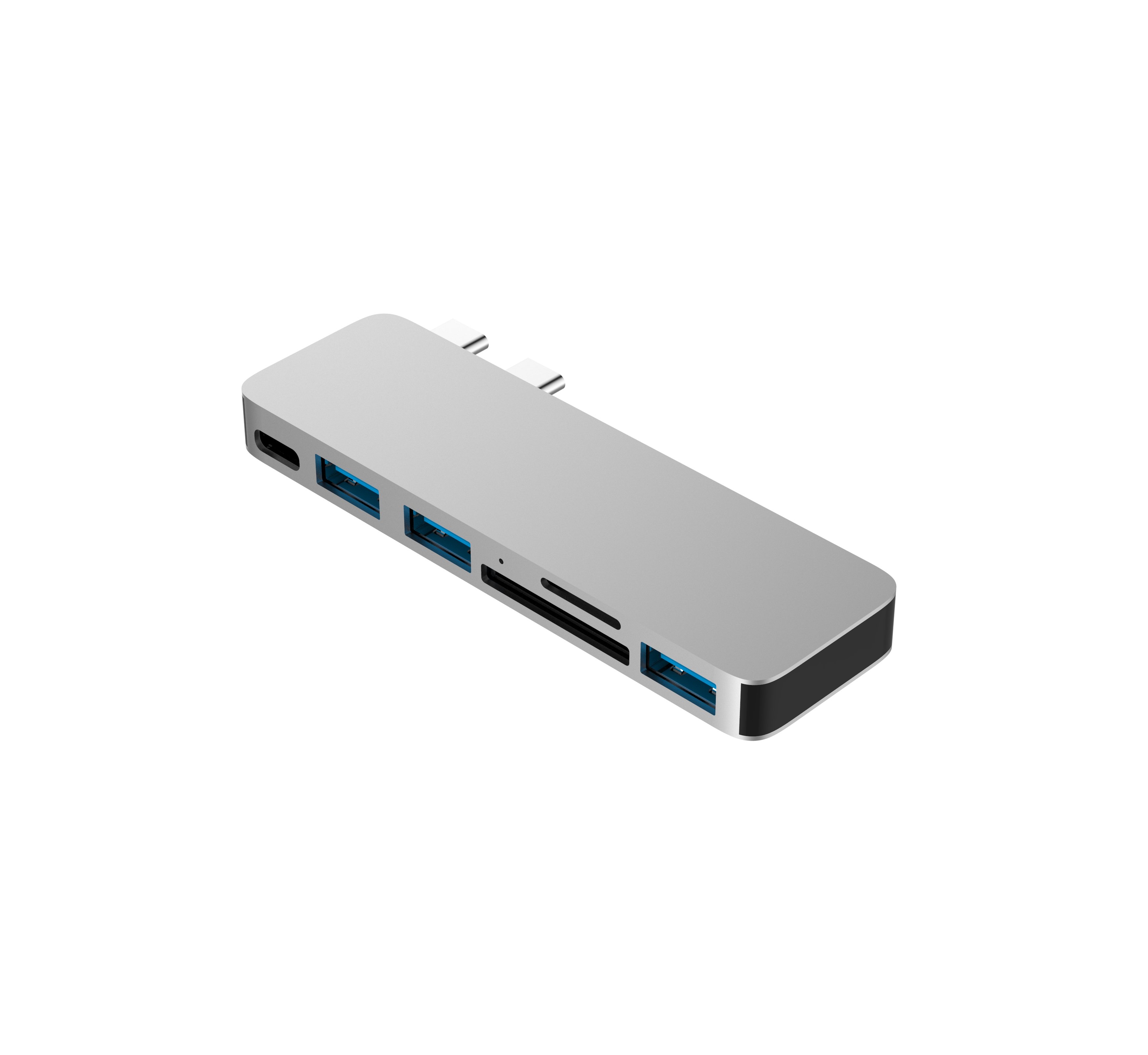 USB-хаб Qitech Aluminum Mini Type-C Silver (QT-Hub4_sl)