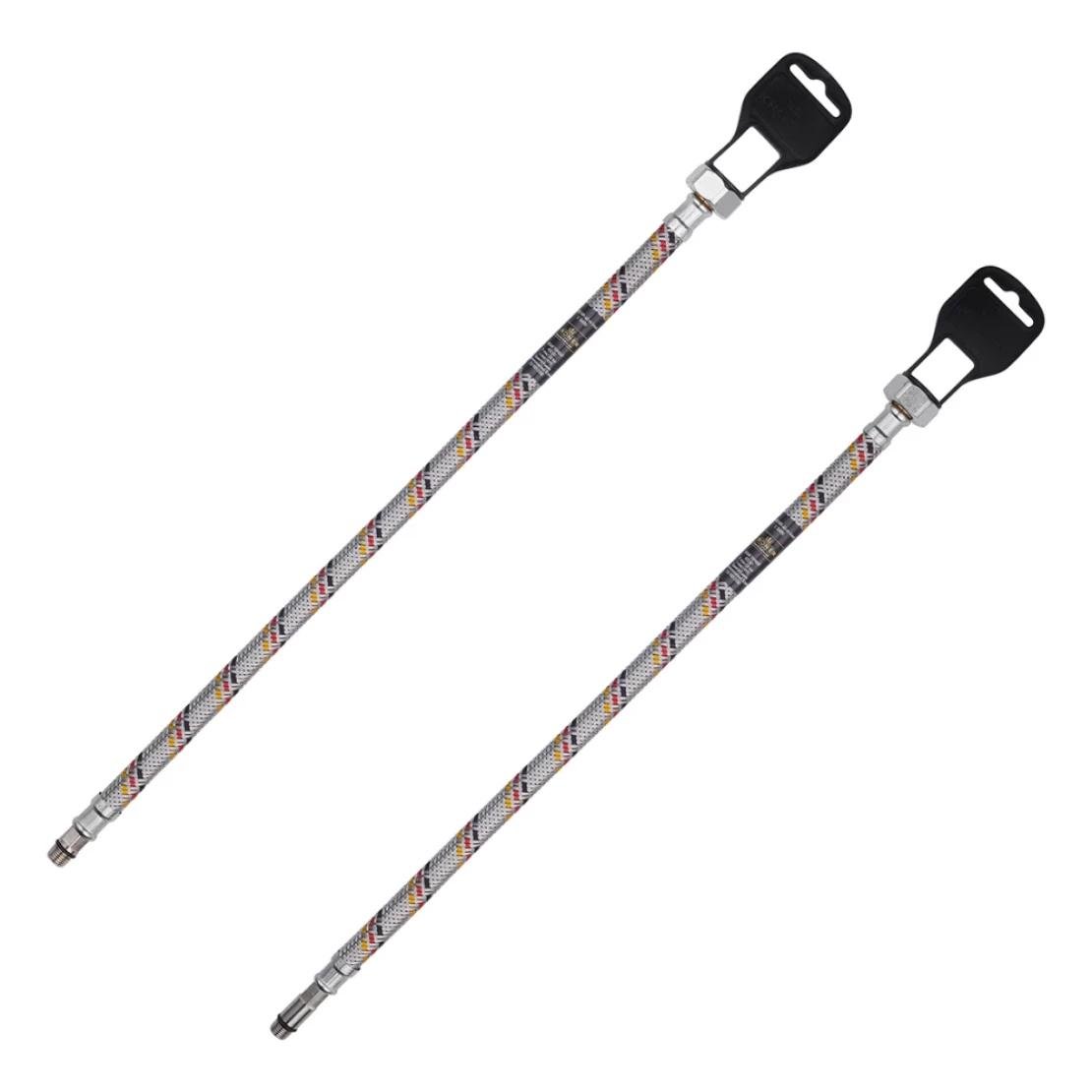 Подводка для подключения смесителя Kroner KRM 1/2"хМ10 ВЗ 120 см гибкая в оплетке из нержавеющей стали 2 шт. (CV023692)