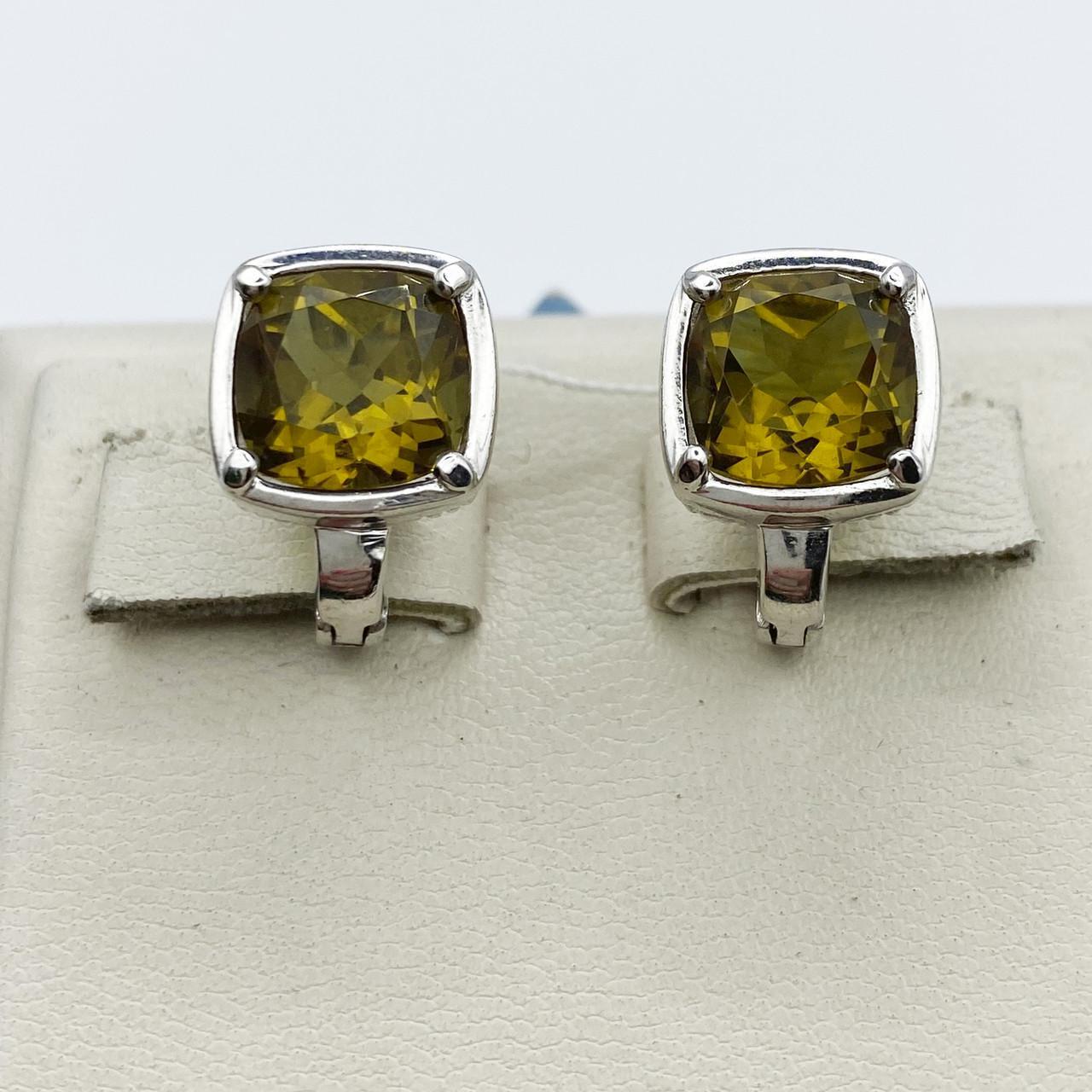 Серебряные серьги с султанитом 7,01 г (2506243259)