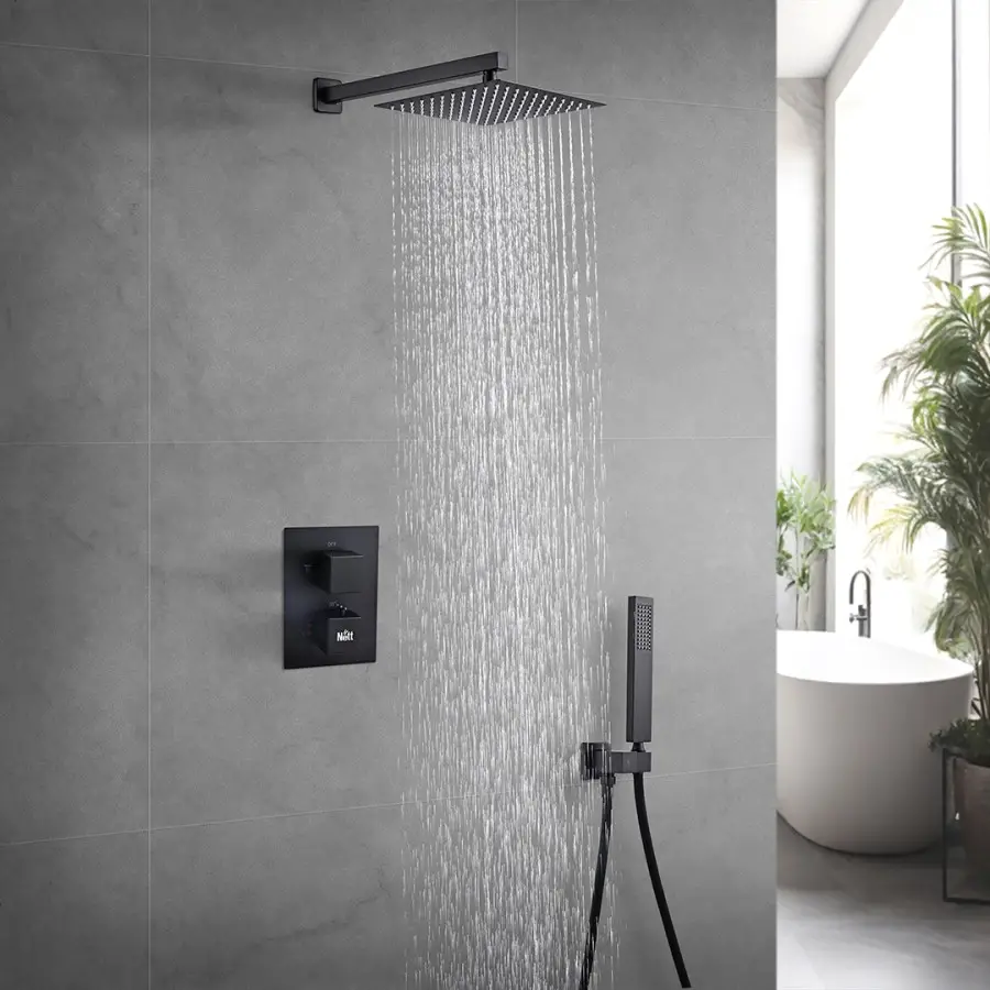 Душевая система скрытого монтажа Nett TSB-473 с термостатом Черный (NET-110821)