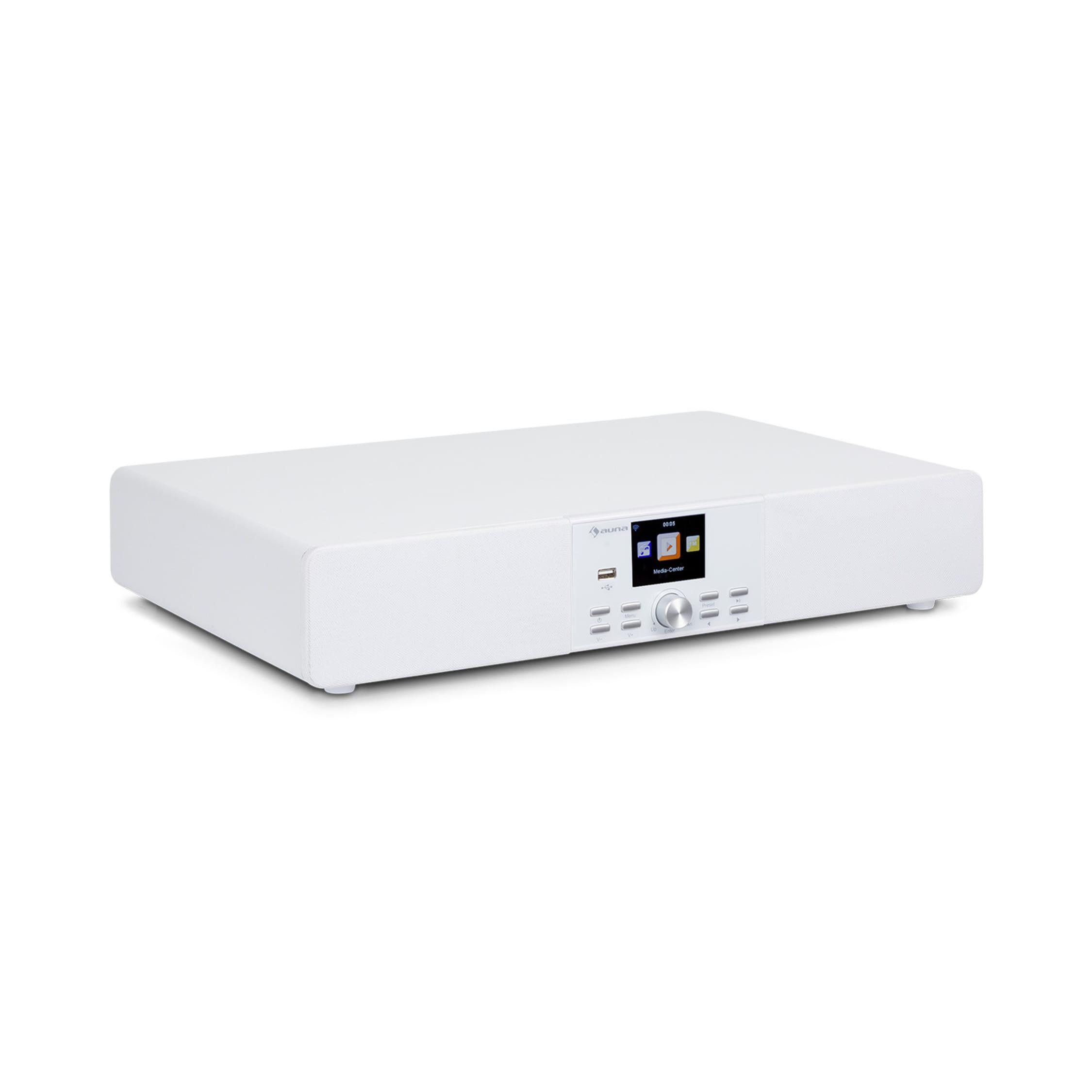 Интернет-радио Auna Stealth Base Connect Soundbase Bluetooth Интернет/DAB+/FM USB AUX Белый (10035308)