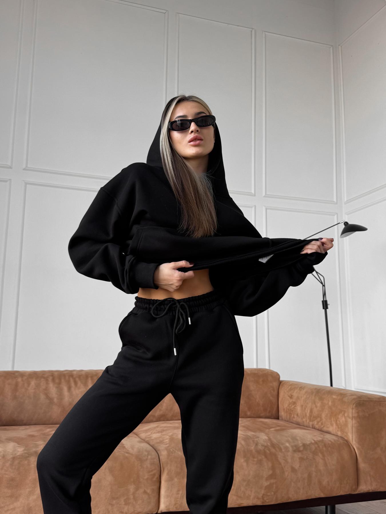 Кофта женская Over зимняя флисовая XL Черный (26320/4) - фото 4