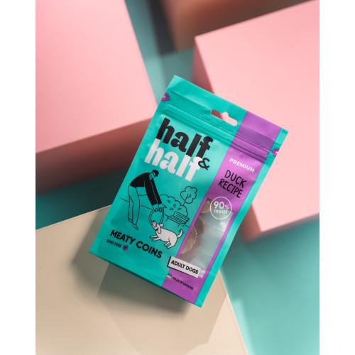 Ласощі для собак Half&Half у формі м'ясних монеток з качкою 100 г - фото 4 Ласощі для собак Half&Half у формі м'ясних монеток з качкою 100 г - фото 4