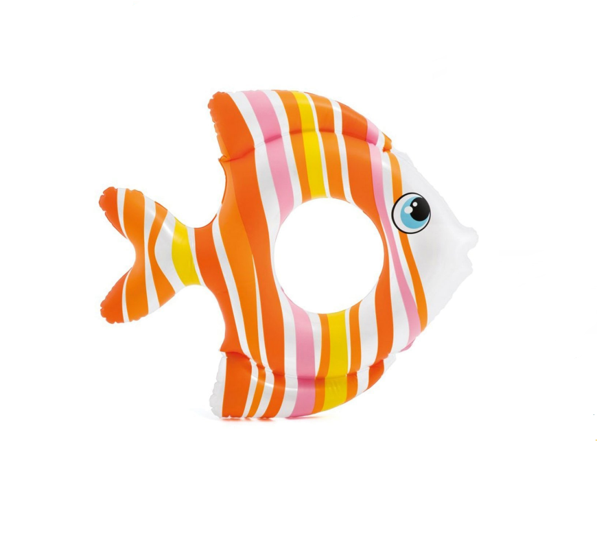 Надувний дитячий круг Intex Тропічна рибка Помаранчевий (59223)