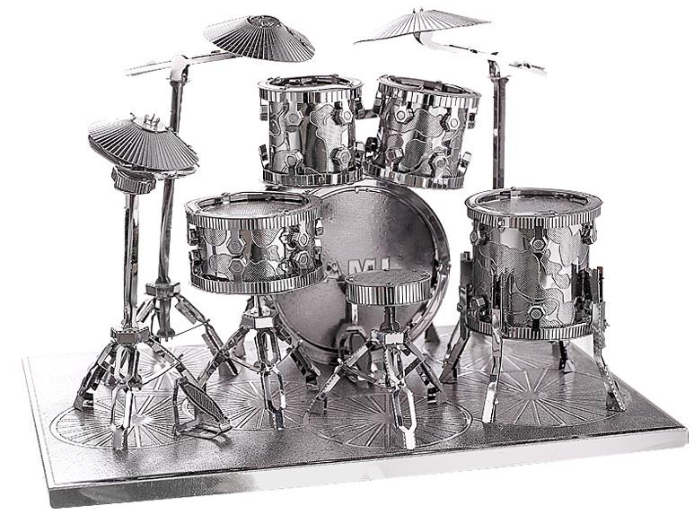 Конструктор Piececool Drum set P032-S - колекційна модель Silver