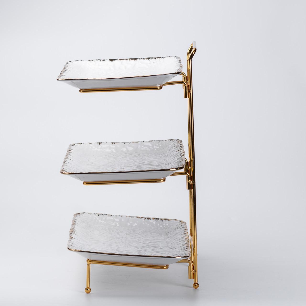 Фруктовница 3-ярусная 35,5x21x37 см Белый - фото 3