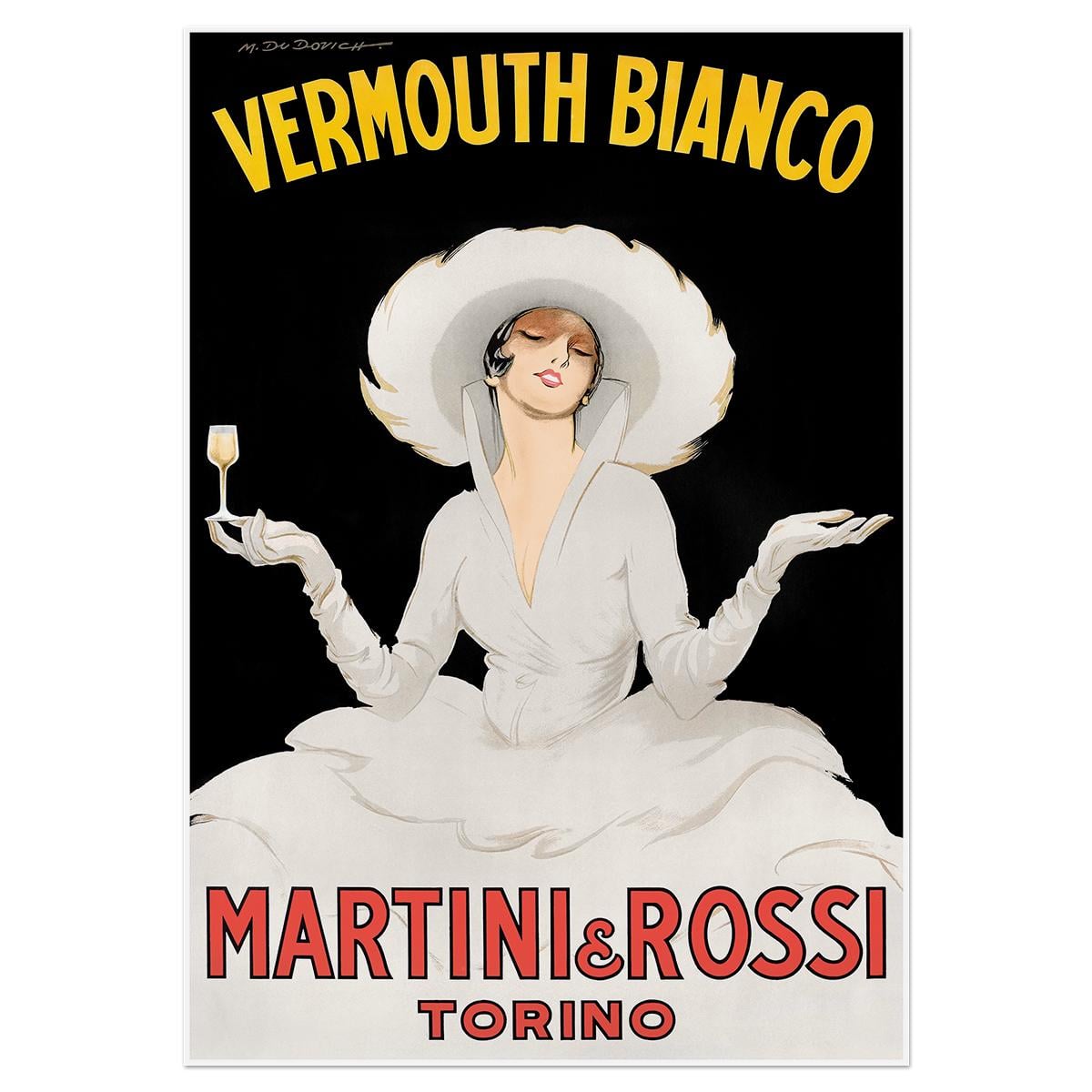 Плакат винтажний Vermouth Bianco 1920-е 60x86 см (0038)