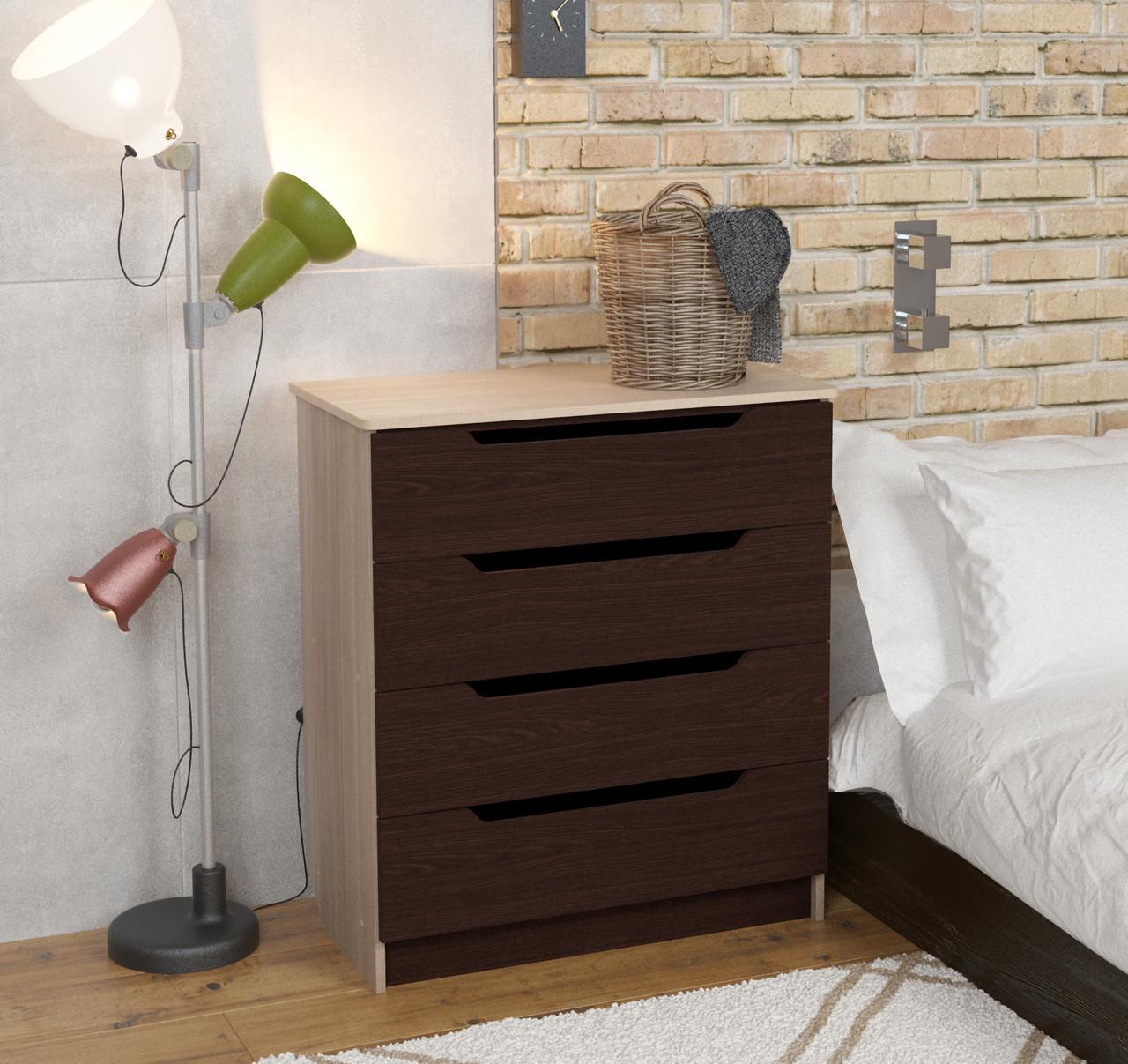 Комод МАКСИ-МЕбель Багет плюс Дуб Молочный/Венге магия (7960)