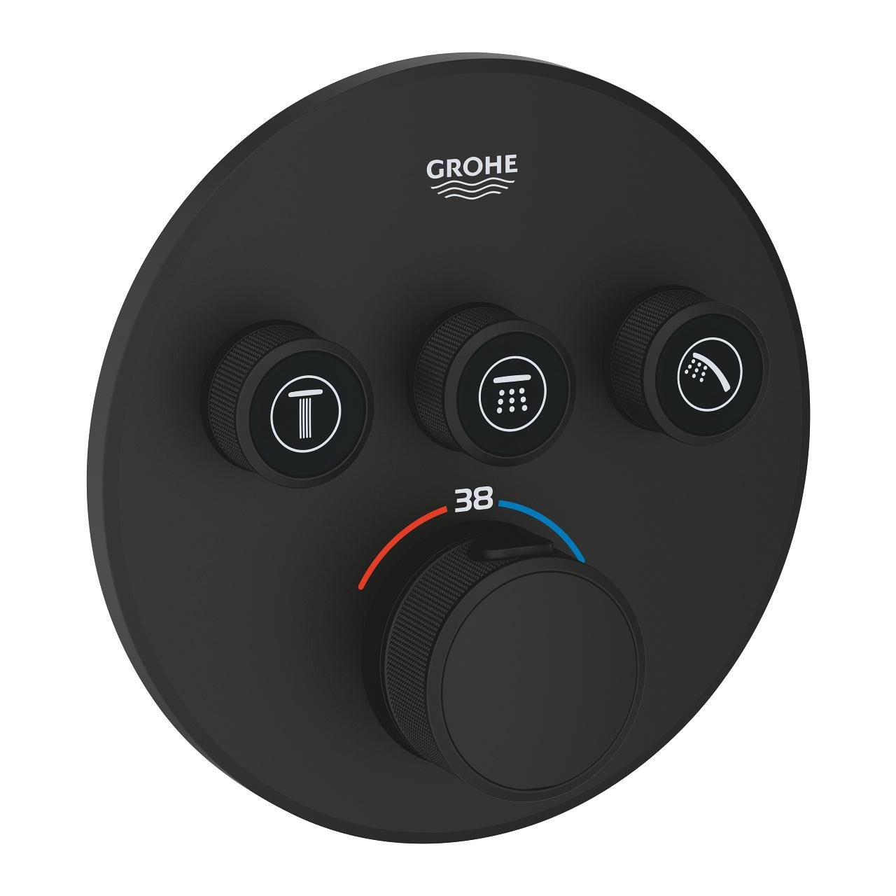 Зовнішня частина змішувача Grohe Grohtherm SmartControl 29508KF0 з термостатом Чорний (170581) Зовнішня частина змішувача Grohe Grohtherm SmartControl 29508KF0 з термостатом Чорний (170581)