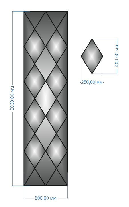 Плитка дзеркальна панно 2000х500 мм (126) - фото 2