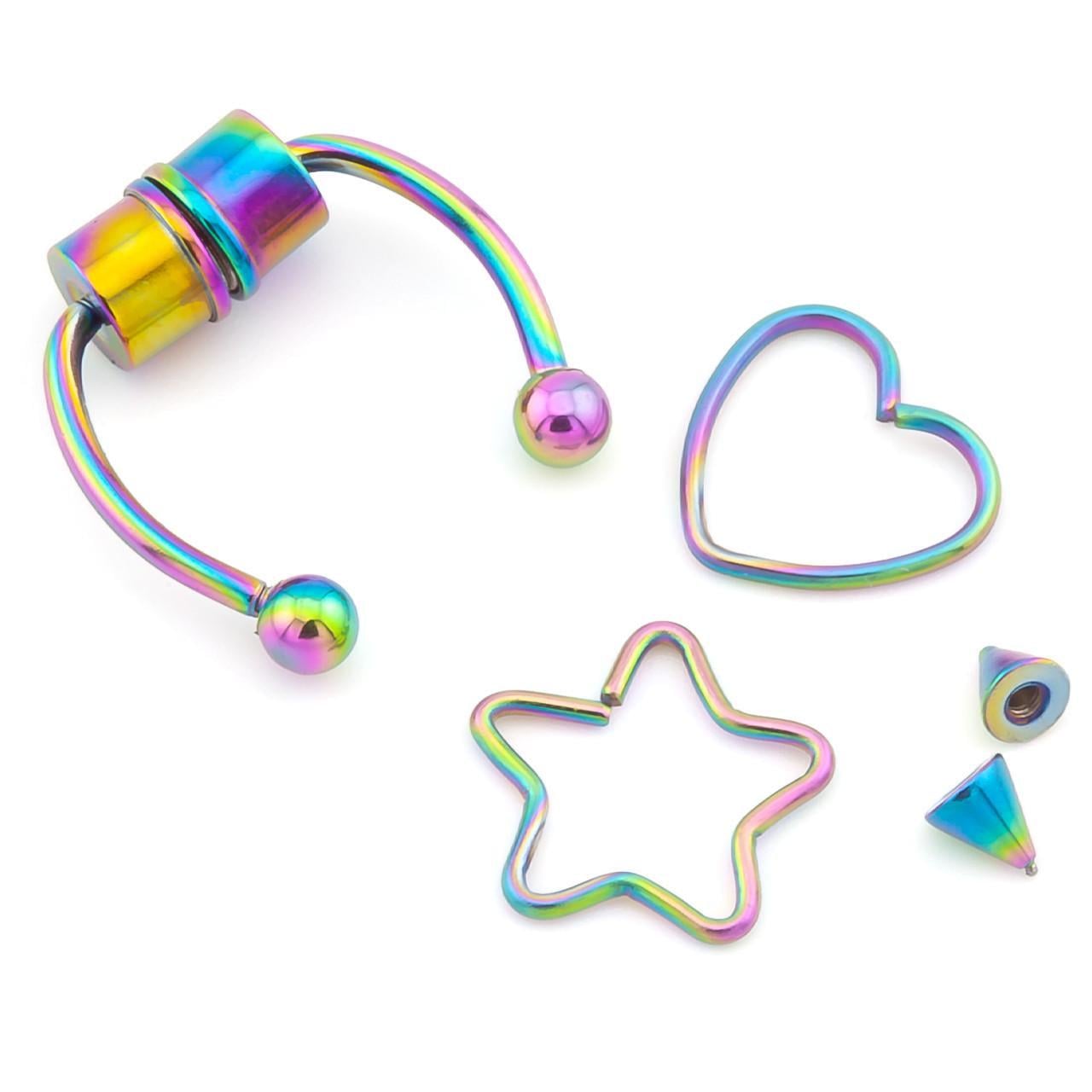 Набор подарочный пирсинга металлического 3 шт. Разноцветный (НП0905п04)
