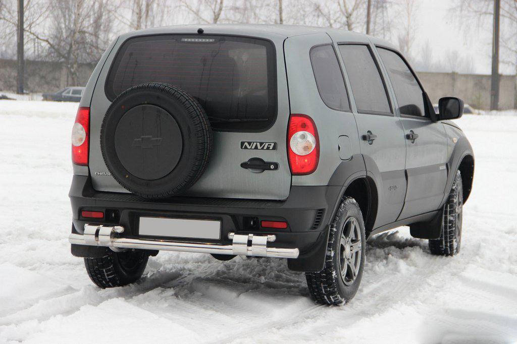 Задняя дуга AK015 CAN для Chevrolet Niva нержавеющая сталь Хром