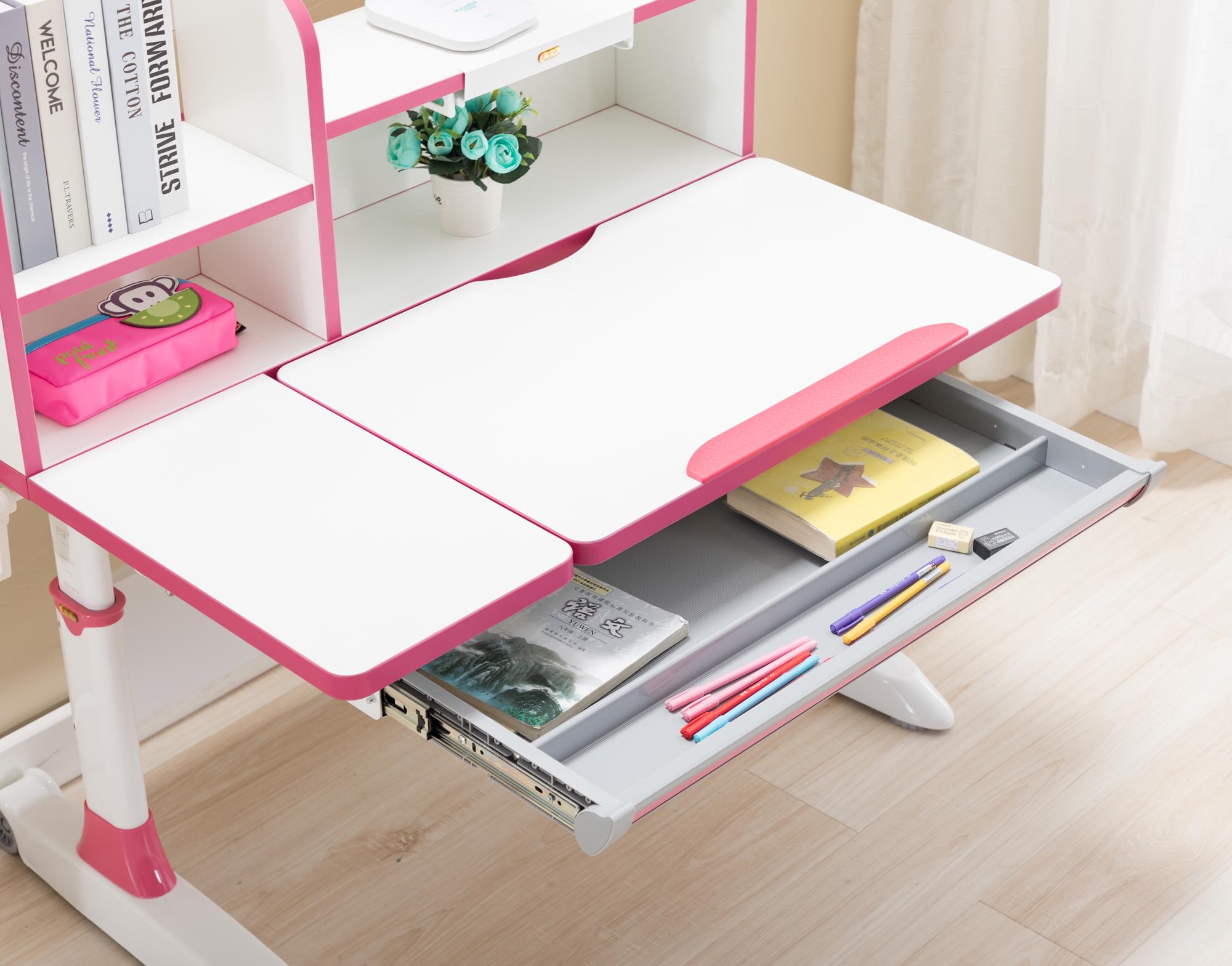 Парта детская регулируемая GT Racer DS-1603 Pink - фото 10